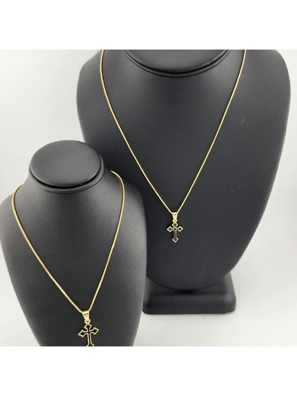 Brand New Black Enamel Cross Necklace